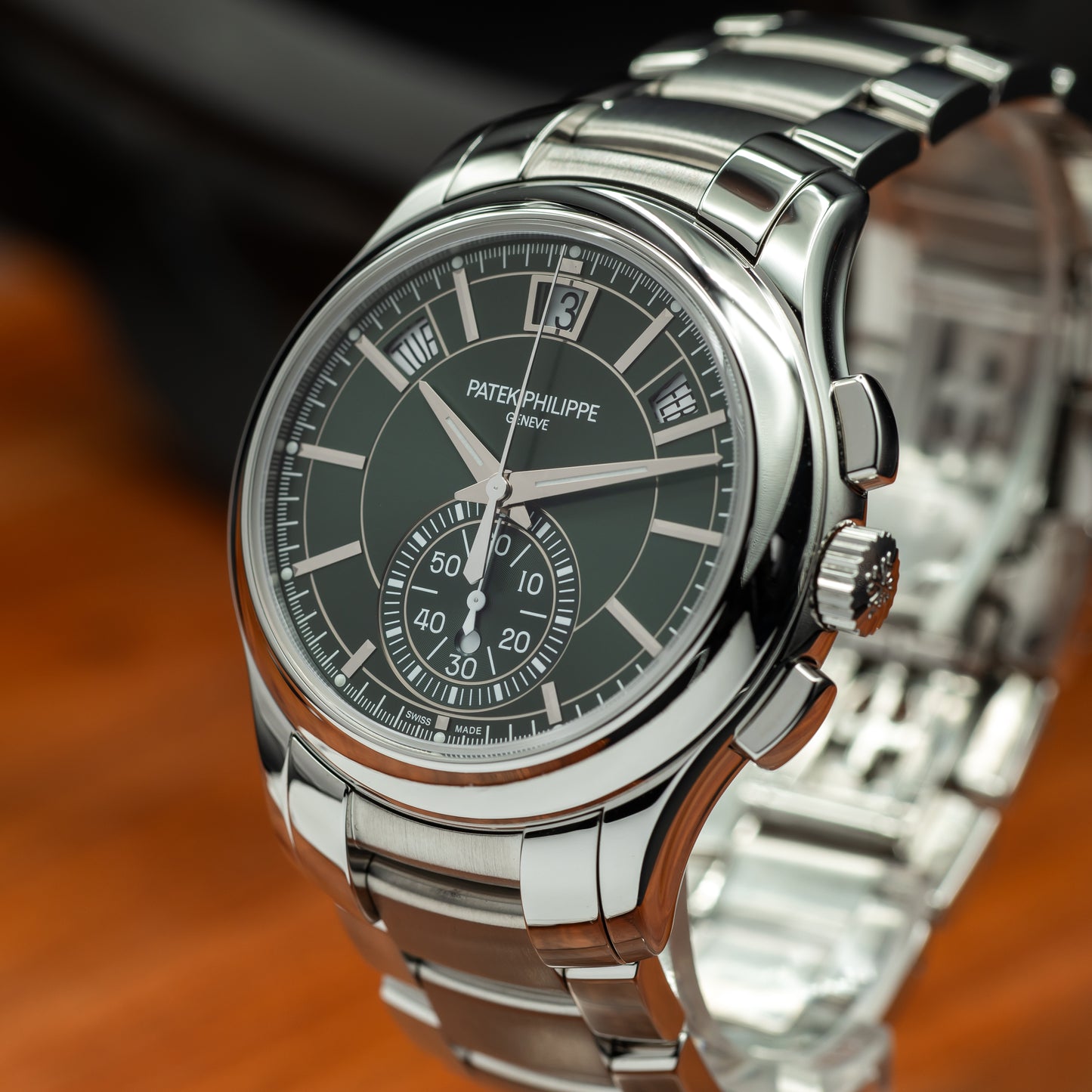 Patek Philippe Flyback Chronograph Annual Calendar — Steel | Olive Green Dial | Ref. 5905/1A-001 | 2026