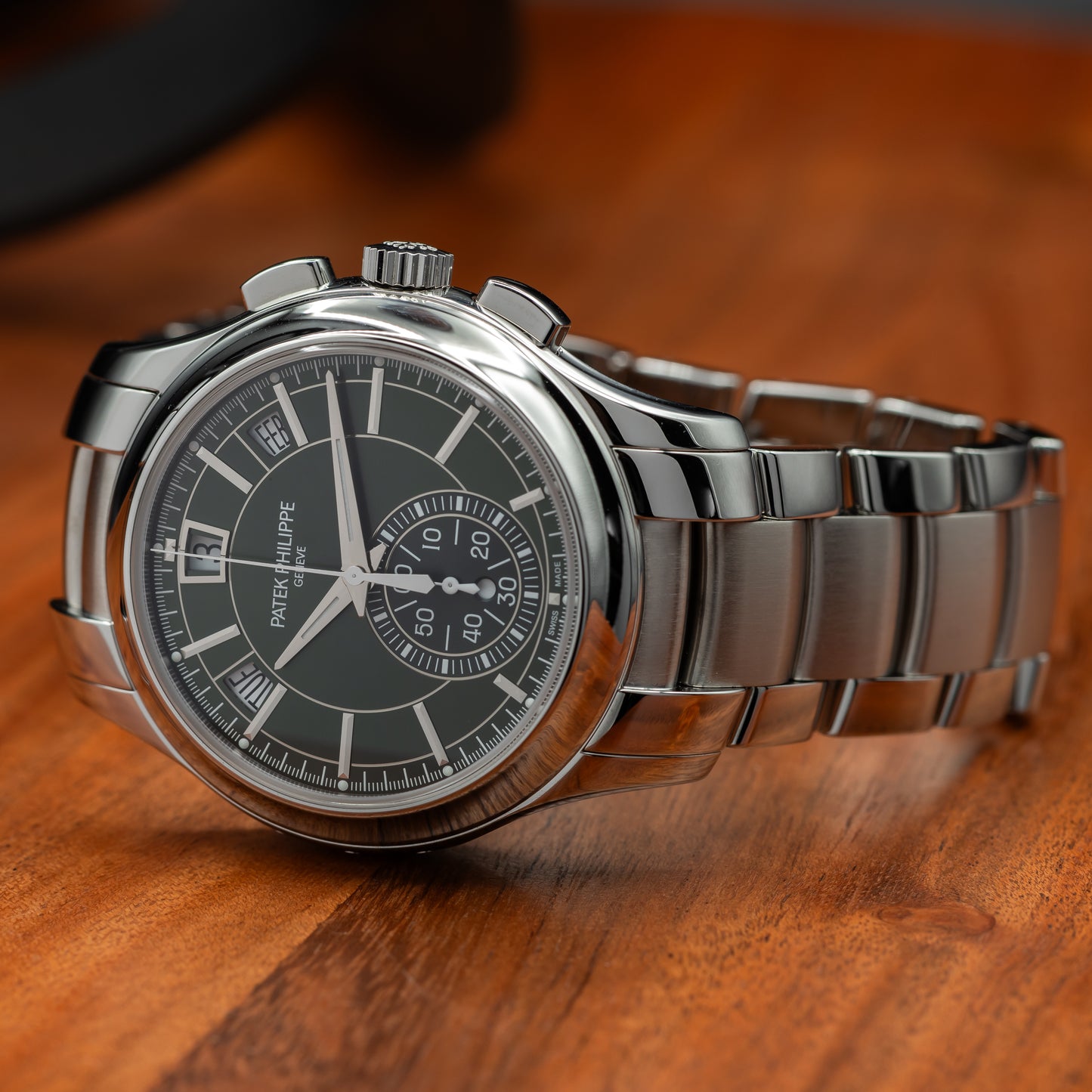 Patek Philippe Flyback Chronograph Annual Calendar — Steel | Olive Green Dial | Ref. 5905/1A-001 | 2026