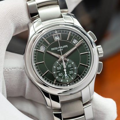 Patek Philippe Flyback Chronograph Annual Calendar — Steel | Olive Green Dial | Ref. 5905/1A-001 | 2026