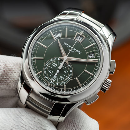 Patek Philippe Flyback Chronograph Annual Calendar — Steel | Olive Green Dial | Ref. 5905/1A-001 | 2026