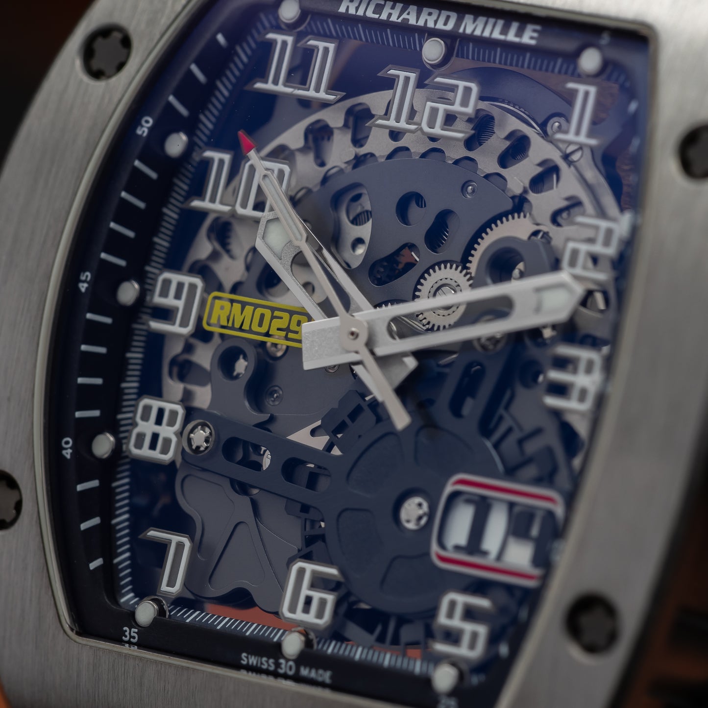 Richard Mille RM 029 — Titanium | Skeletonized Dial | Automatic with Oversize Date | 2018