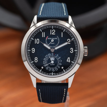 Patek Philippe Calatrava 8-Day, Instantaneous Day-Date — White Gold | Blue Dial | Ref. 5328G-001 | 2026