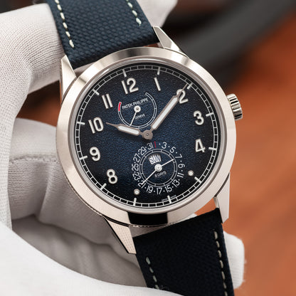 Patek Philippe Calatrava 8-Day, Instantaneous Day-Date — White Gold | Blue Dial | Ref. 5328G-001 | 2026