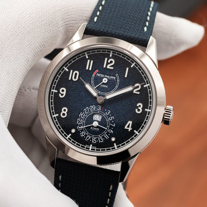 Patek Philippe Calatrava 8-Day, Instantaneous Day-Date — White Gold | Blue Dial | Ref. 5328G-001 | 2026