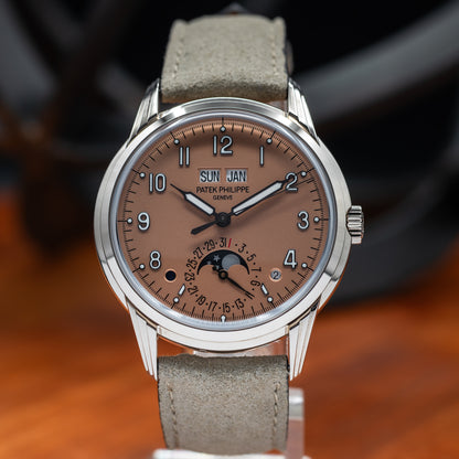 Patek Philippe Perpetual Calendar — White Gold | Rose-Gilt Opaline Dial | Ref. 5320G-011 | 2025