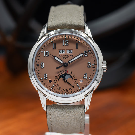 Patek Philippe Perpetual Calendar — White Gold | Rose-Gilt Opaline Dial | Ref. 5320G-011 | 2025