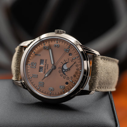 Patek Philippe Perpetual Calendar — White Gold | Rose-Gilt Opaline Dial | Ref. 5320G-011 | 2025