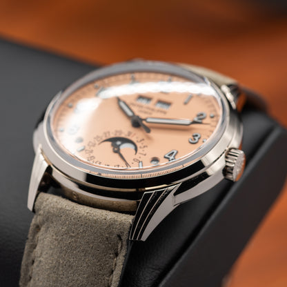 Patek Philippe Perpetual Calendar — White Gold | Rose-Gilt Opaline Dial | Ref. 5320G-011 | 2025