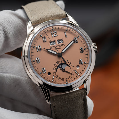 Patek Philippe Perpetual Calendar — White Gold | Rose-Gilt Opaline Dial | Ref. 5320G-011 | 2025