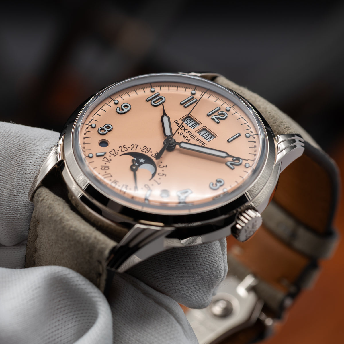 Patek Philippe Perpetual Calendar — White Gold | Rose-Gilt Opaline Dial | Ref. 5320G-011 | 2025