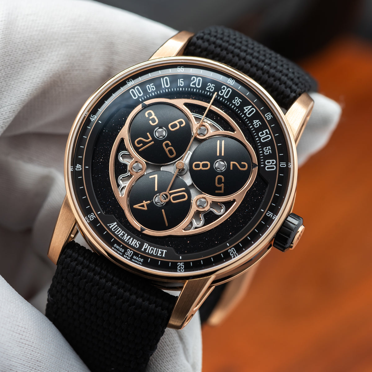 Audemars Piguet Code 11.59 Starwheel — Pink Gold | Black Aventurine Dial | Ref. 15212NR.OO.A002KB.01-AB | 2026