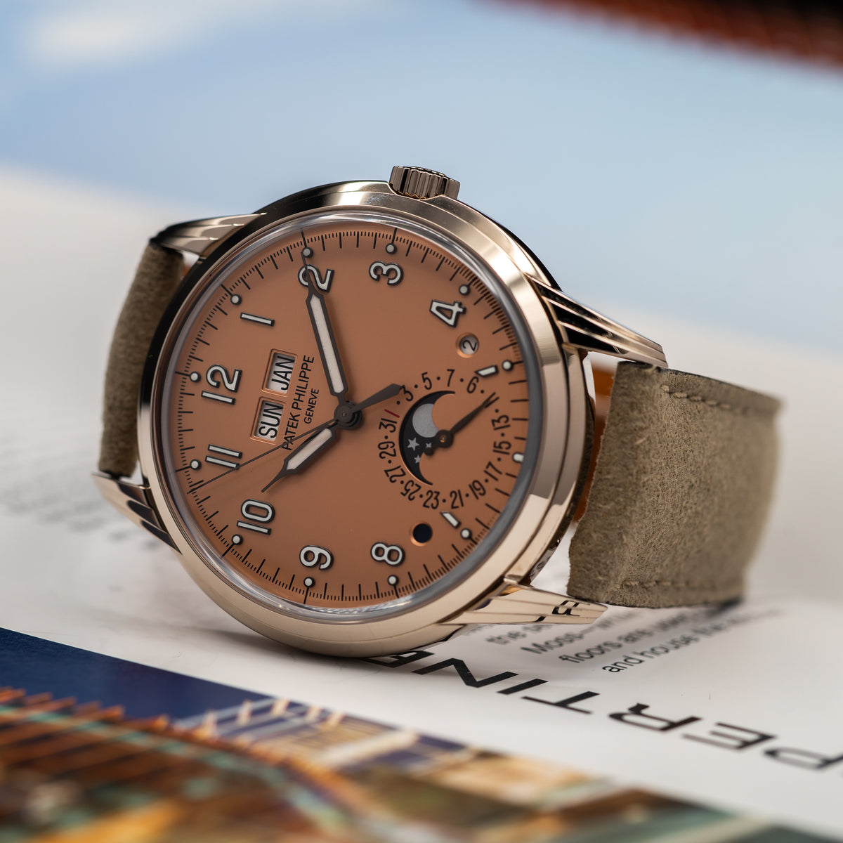Patek Philippe Perpetual Calendar — White Gold | Rose-Gilt Opaline Dial | Ref. 5320G-011 | 2025