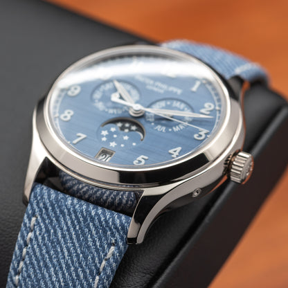 Patek Philippe Annual Calendar Moon Phases — White Gold | Blue-Gray Shantung Dial | Ref. 4946G-001 | 2026