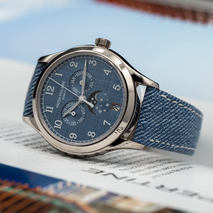 Patek Philippe Annual Calendar Moon Phases — White Gold | Blue-Gray Shantung Dial | Ref. 4946G-001 | 2026