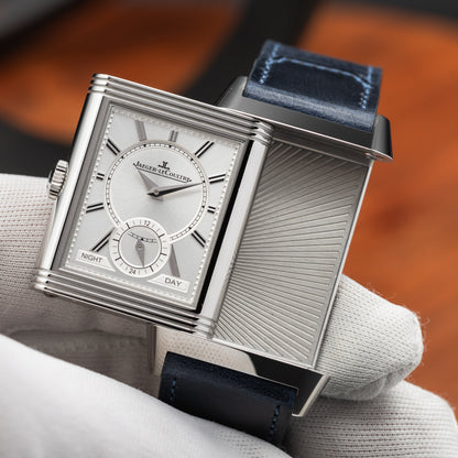 Jaeger-LeCoultre Reverso Tribute Duoface Small Seconds — Stainless Steel | Blue Sunray Dial | Ref. Q3988481 | 2026