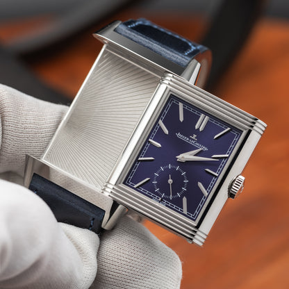 Jaeger-LeCoultre Reverso Tribute Duoface Small Seconds — Stainless Steel | Blue Sunray Dial | Ref. Q3988481 | 2026