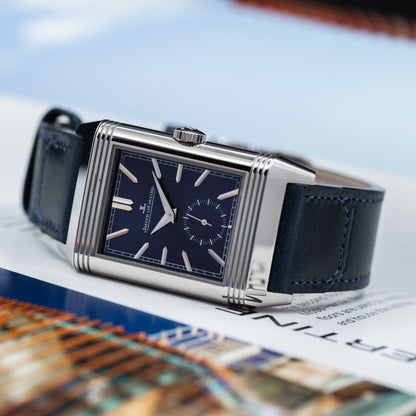 Jaeger-LeCoultre Reverso Tribute Duoface Small Seconds — Stainless Steel | Blue Sunray Dial | Ref. Q3988481 | 2026