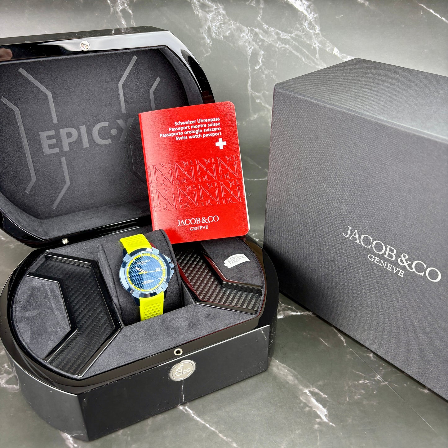 Jacob & Co. Epic X Sport EX130.13.AA.AA.ABRUA – Blue PVD | 41 mm | Automatic | Like-New | Full Set