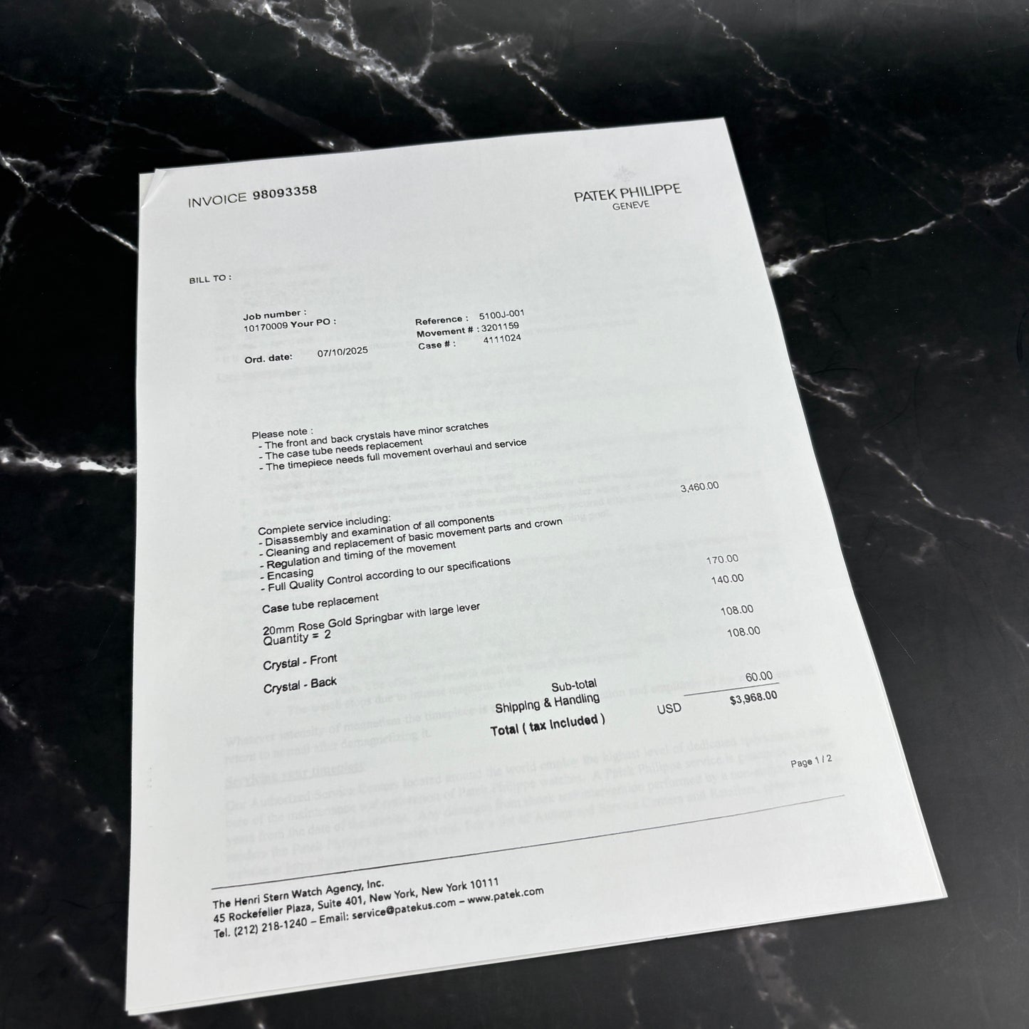 Patek Philippe 5100J “10 Days” – 18K Yellow Gold | 2000 | Fresh Patek Service | Sealed | Extract | Box