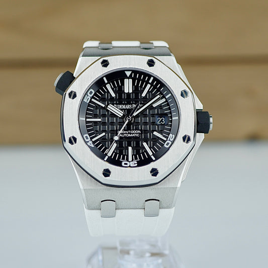 Audemars Piguet Royal Oak Offshore Diver – Ref. 15703ST with White Strap