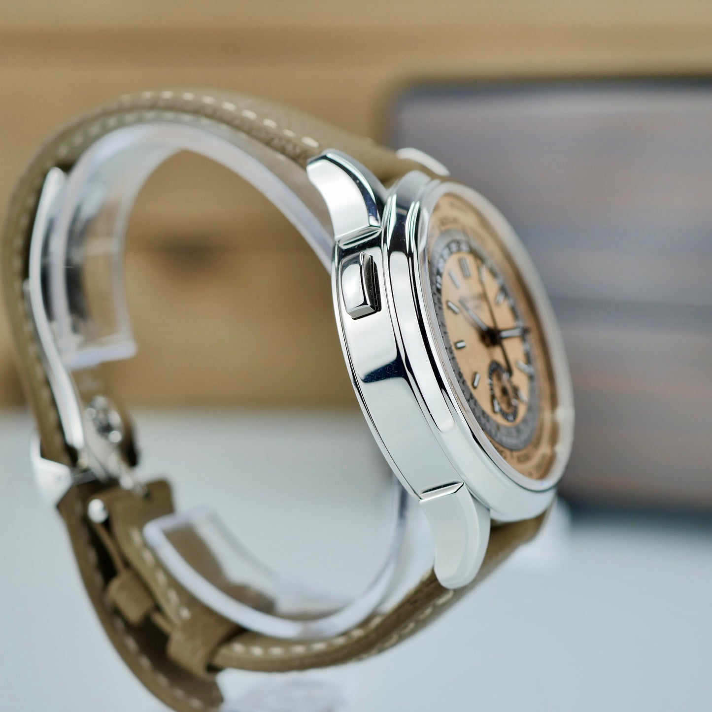 Patek Philippe 5935A-001 — World Time Flyback Chronograph | Steel & Salmon Dial