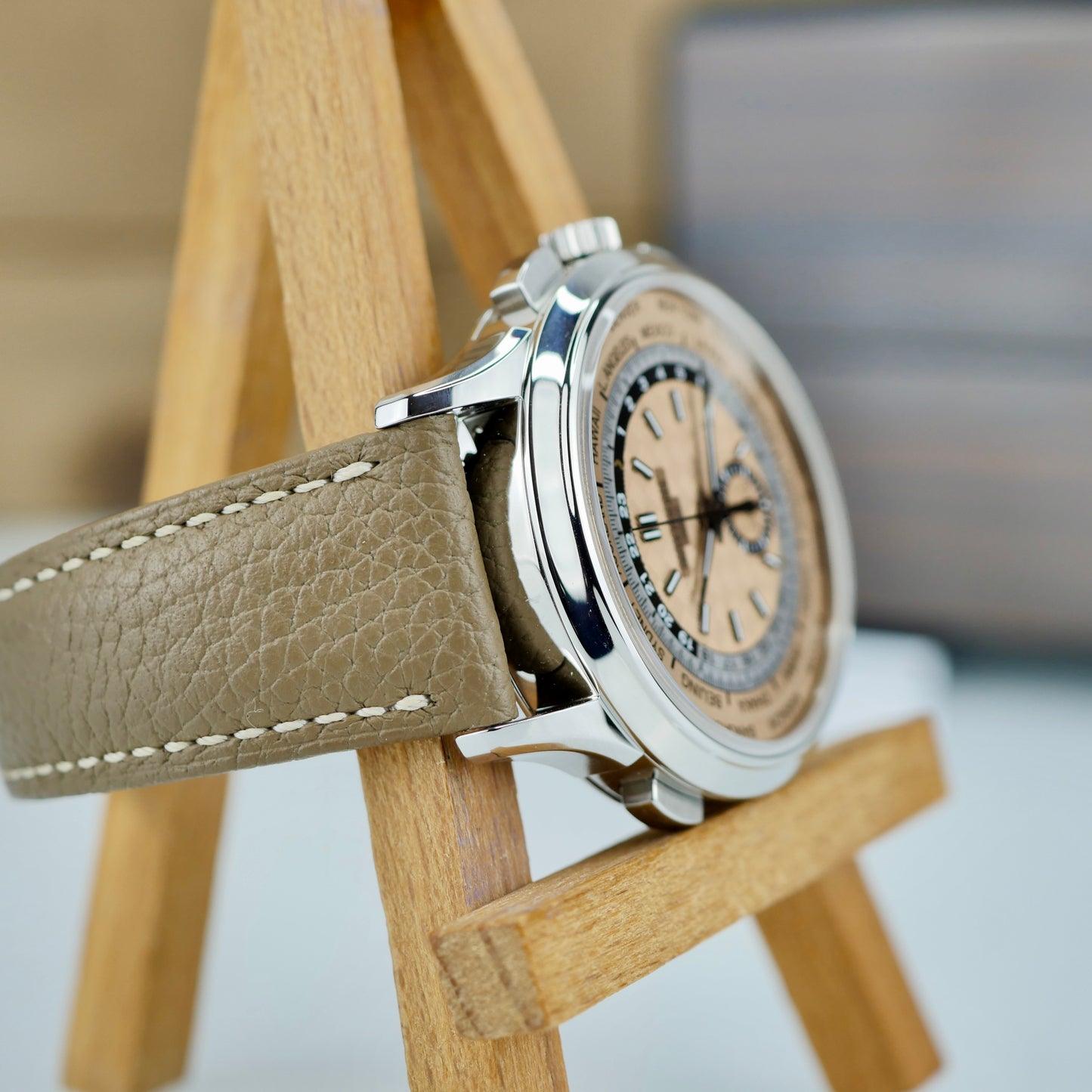 Patek Philippe 5935A-001 — World Time Flyback Chronograph | Steel & Salmon Dial