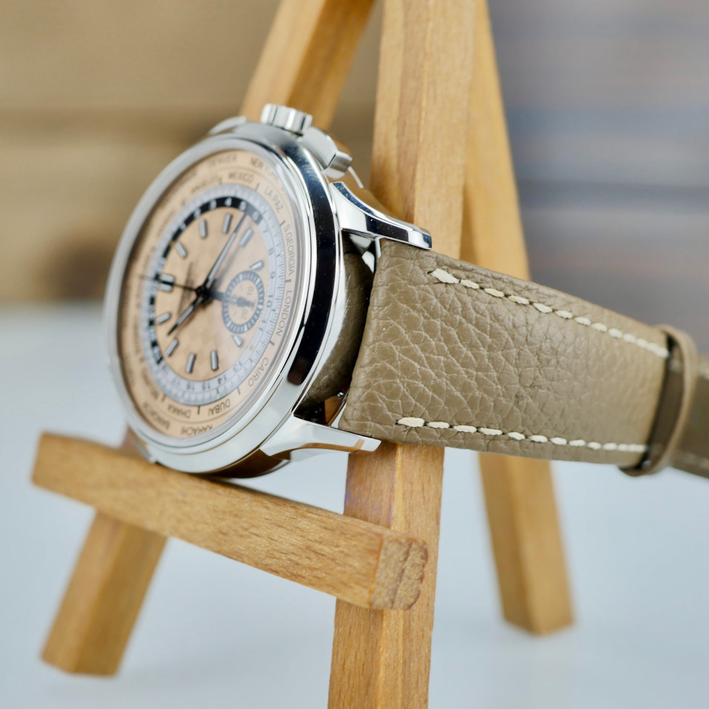 Patek Philippe 5935A-001 — World Time Flyback Chronograph | Steel & Salmon Dial