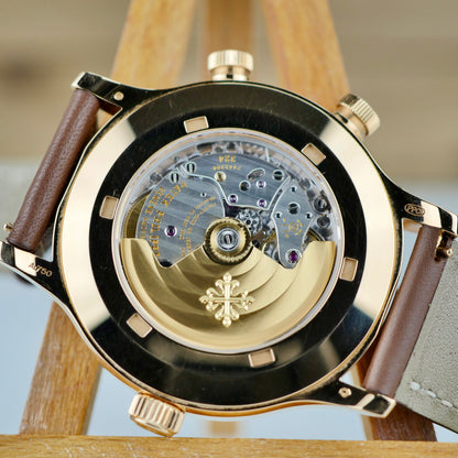 Patek Philippe Calatrava Pilot Travel Time 5524R-001 – 18K Rose Gold | Brown Sunburst Dial | 2022 | Excellent Condition | Full Set