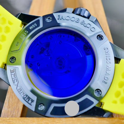 Jacob & Co. Epic X Sport EX130.13.AA.AA.ABRUA – Blue PVD | 41 mm | Automatic | Like-New | Full Set