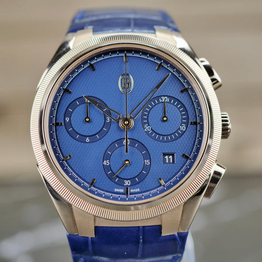 Parmigiani Fleurier Tonda PF Chronograph – 18K Rose Gold | Milano Blue | 42mm | 2023 | Mint Pre-Owned | Full Set