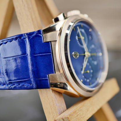 Parmigiani Fleurier Tonda PF Chronograph – 18K Rose Gold | Milano Blue | 42mm | 2023 | Mint Pre-Owned | Full Set