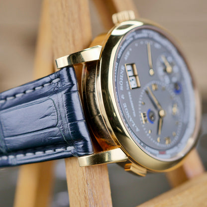 A. Lange & Söhne Lange 1 Time Zone 116.033  Rose Gold | Grey Dial | 2013 | Pristine Unpolished | Full Set + ZEITZONENKARTE