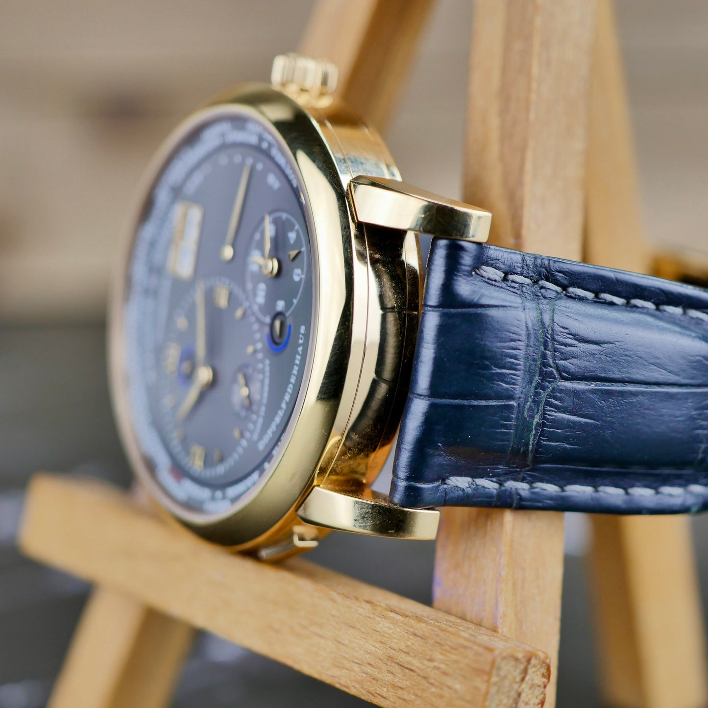 A. Lange & Söhne Lange 1 Time Zone 116.033  Rose Gold | Grey Dial | 2013 | Pristine Unpolished | Full Set + ZEITZONENKARTE