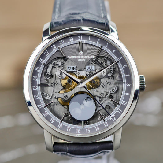 Vacheron Constantin Traditionnelle Complete Calendar Openface 4020T/000G-B655 – 18K White Gold | 2022 | Mint | Full Set (Copy)