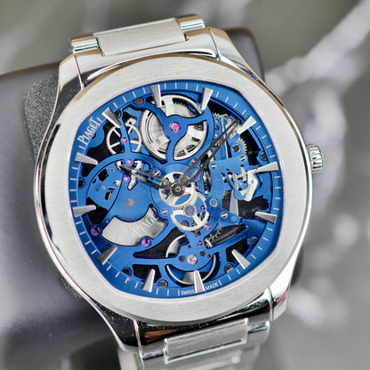 Piaget Polo Skeleton G0A45005  Stainless Steel | Blue Skeleton Dial | 02/2026 | Unworn | Full Set