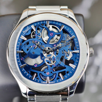 Piaget Polo Skeleton G0A45005  Stainless Steel | Blue Skeleton Dial | 02/2026 | Unworn | Full Set