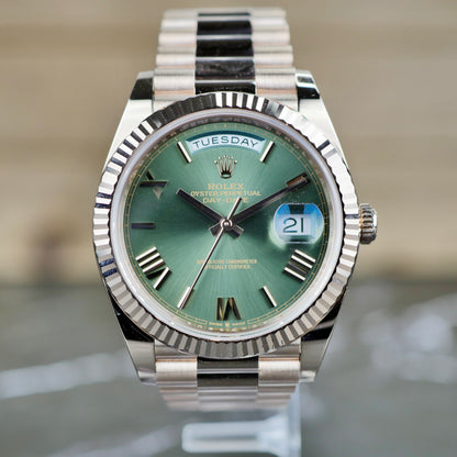 Rolex Day-Date 40mm 228235 Olive Green Roman Numerals | 2026 | Brand new | Full Set