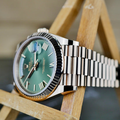 Rolex Day-Date 40mm 228235 Olive Green Roman Numerals | 2026 | Brand new | Full Set