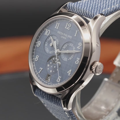 Patek Philippe Annual Calendar Moon Phases — White Gold | Blue-Gray Shantung Dial | Ref. 4946G-001 | 2026